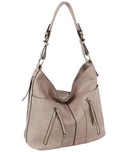 Fashion Zip Shoulder Bag Hobo LMD025-Z GRAY